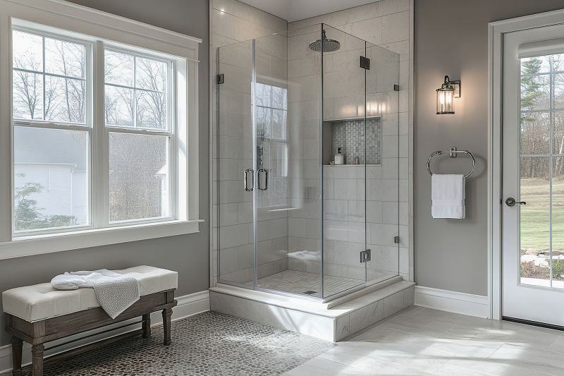 Glass Shower Doors in Small Bathroom